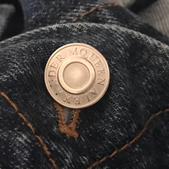 Alexander McQueen Denim 2pc Peplum Jean Jacket NWT - Picture 6 of 8